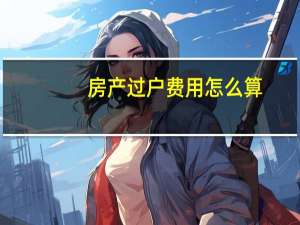 房产过户费用怎么算