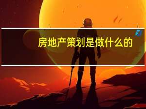房地产策划是做什么的