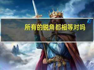 所有的锐角都相等对吗
