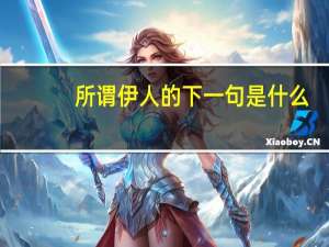 所谓伊人的下一句是什么