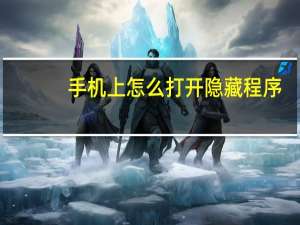 手机上怎么打开隐藏程序