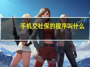 手机交社保的程序叫什么