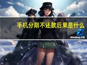 手机分期不还款后果是什么