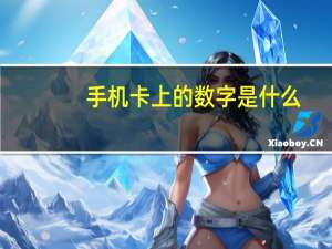 手机卡上的数字是什么