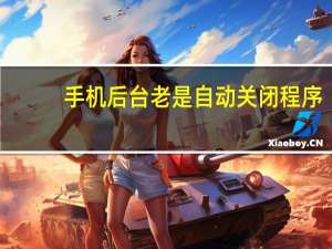 手机后台老是自动关闭程序