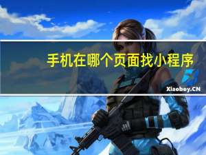 手机在哪个页面找小程序
