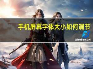 手机屏幕字体大小如何调节（手机屏幕字体大小怎么调）