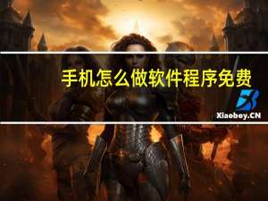 手机怎么做软件程序免费
