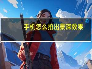 手机怎么拍出景深效果