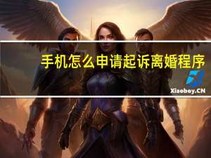 手机怎么申请起诉离婚程序