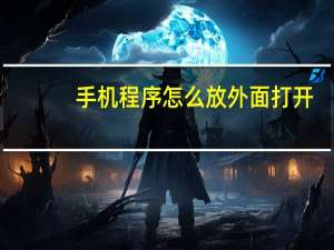 手机程序怎么放外面打开