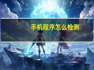 手机程序怎么检测