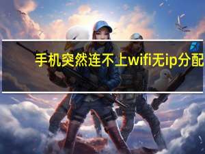 手机突然连不上wifi无ip分配（手机突然连不上wifi）