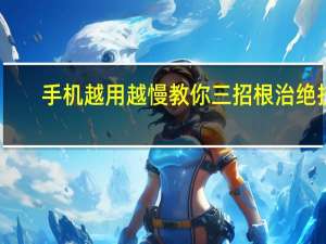 手机越用越慢教你三招根治绝技（手机越用越慢怎么办）