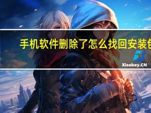 手机软件删除了怎么找回安装包（手机软件删除了怎么恢复）