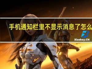 手机通知栏里不显示消息了怎么办（手机通知栏不显示信息怎么设置）