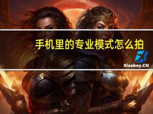 手机里的专业模式怎么拍