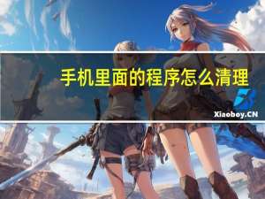 手机里面的程序怎么清理