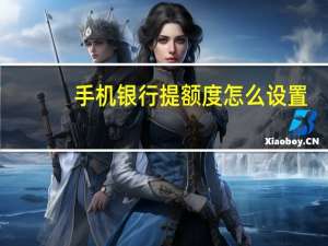 手机银行提额度怎么设置