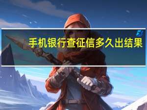 手机银行查征信多久出结果
