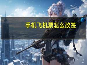 手机飞机票怎么改签