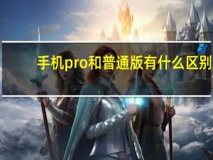 手机pro和普通版有什么区别