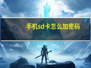 手机sd卡怎么加密码（手机sd卡加密）