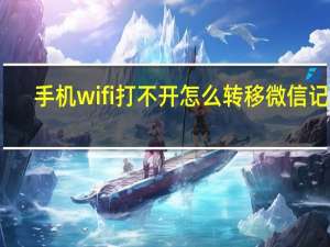 手机wifi打不开怎么转移微信记录（手机wifi打不开）
