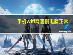 手机wifi网速慢电脑正常（手机wifi网速慢）