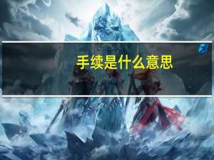 手续是什么意思