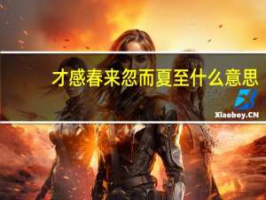 才感春来忽而夏至什么意思