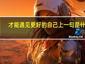 才能遇见更好的自己上一句是什么（才能开）