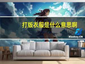 打版衣服是什么意思啊
