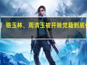 打虎！骆玉林、周清玉被开除党籍 到底什么情况嘞