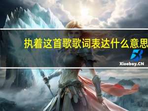 执着这首歌歌词表达什么意思