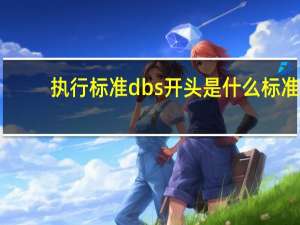 执行标准dbs开头是什么标准