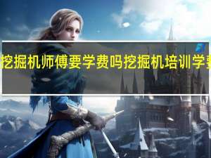 找挖掘机师傅要学费吗 挖掘机培训学费多少钱