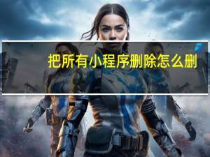 把所有小程序删除怎么删