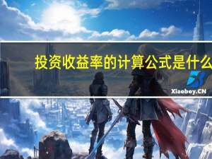 投资收益率的计算公式是什么