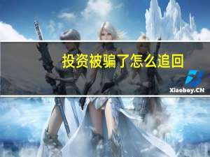 投资被骗了怎么追回