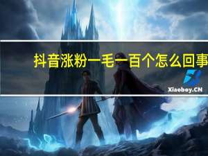 抖音涨粉一毛一百个怎么回事 - 抖音免费涨1w粉软件