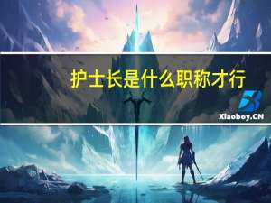 护士长是什么职称才行