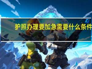 护照办理要加急需要什么条件？