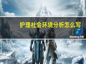 护理社会环境分析怎么写
