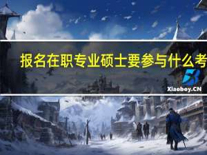 报名在职专业硕士要参与什么考试