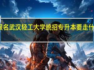 报名武汉轻工大学统招专升本要走什么流程