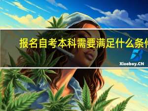 报名自考本科需要满足什么条件