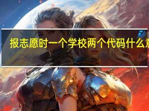 报志愿时一个学校两个代码什么意思