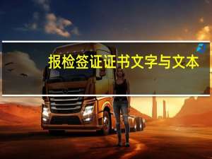 报检签证证书文字与文本