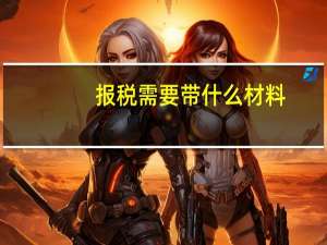 报税需要带什么材料